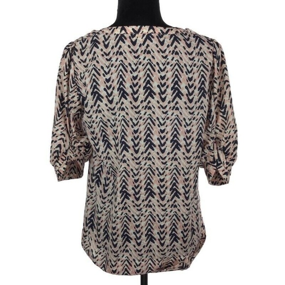 41 Hawthorn Pink Blue White Split Neck Blouse - Picture 7 of 8